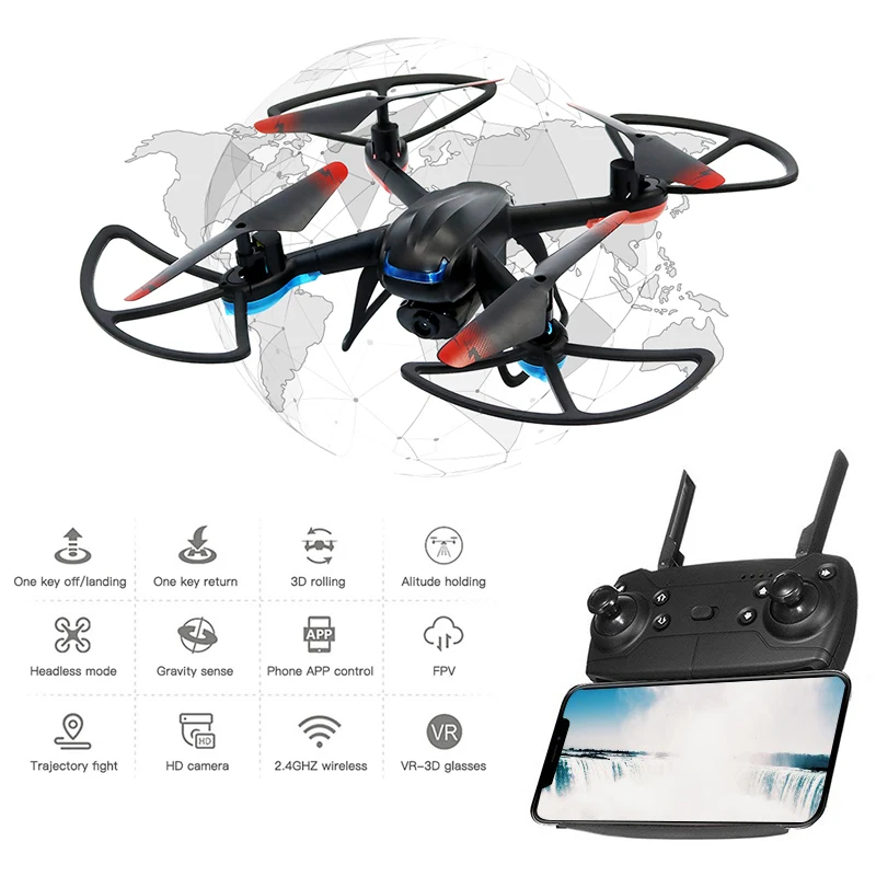

Mini Drone RC Quadrocopter FPV Drones With Camera HD High Hold Mode Easy To Operate Mini Drones Gps Helicopter With HD Camera D