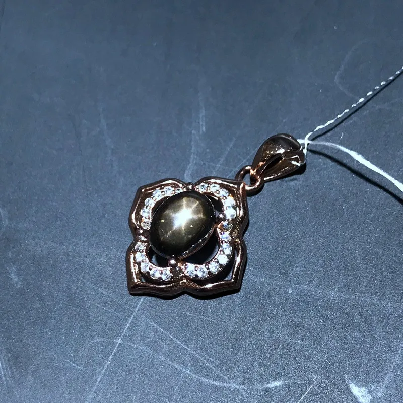 

Natural Black Sapphire 925 Sterling Silver Pendant Necklace Women Real Natural Gemstone Free Chain Elegant Fine Jewelry Gifts