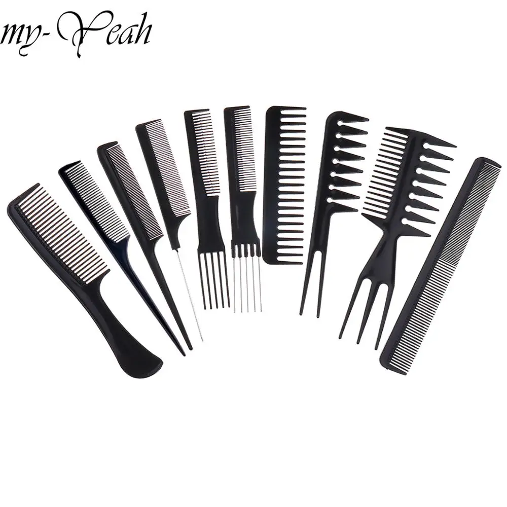 10 Styles Tangle Detangling Combs Brush Barber Hair Cutting