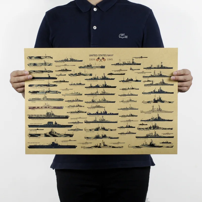 

US NAVY battleship set / Famous Weapon design /kraft paper/bar poster/Retro Poster/decorative painting 51x35.5cm Free shipping