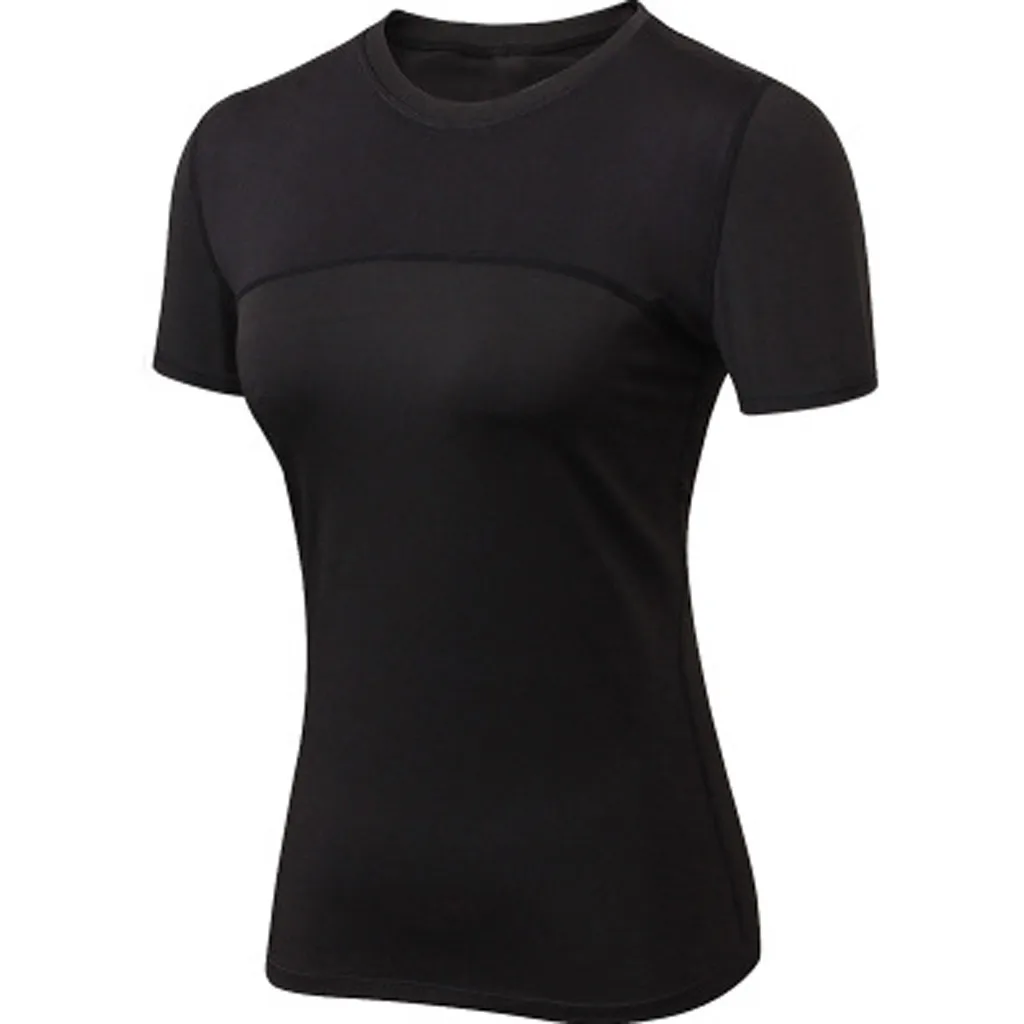 

2019 NEW Fashion Hot Sale Women Pro Sports Running Fitness Yoga Tight T-shirt Mesh Stretch Short Sleeved May