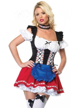 

Free Shipping 2015 hot oktoberfest halloween costume for women Sweetheart Beer Girl Adult sexy party dress plus szie S-5XL!!!