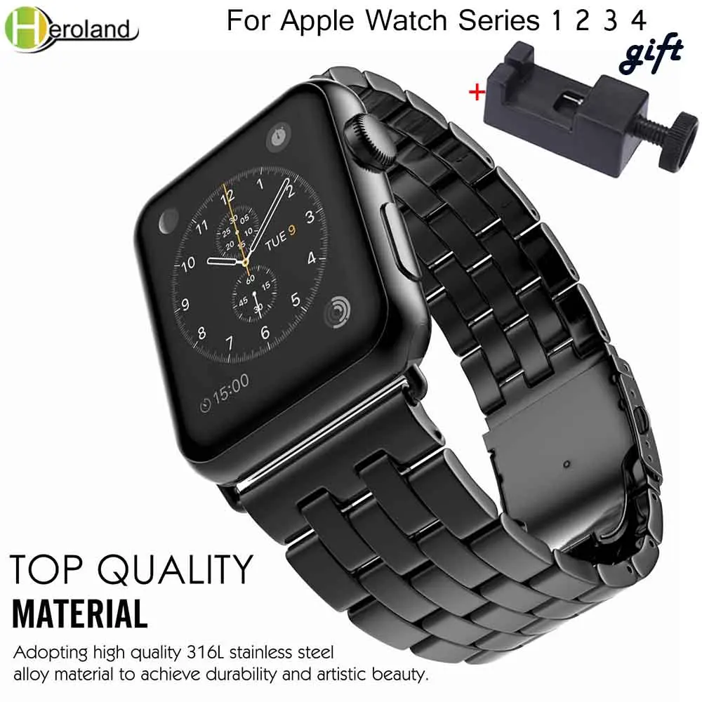 Di stile di affari In Acciaio Inox watch band strap Per Apple Watch Band 40  millimetri 44 millimetri 38 millimetri 42 millimetri iWatch serie 1 2 3 4  Link Wrist band|Watchbands| - AliExpress