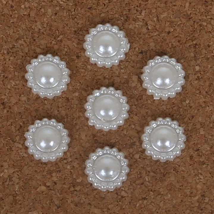 

200pcs/Lot Flat Back Cabochon without hole Imatation Plastic ABS Pearl Flower for DIY Jewelry Beads & Craft Phone Decoration