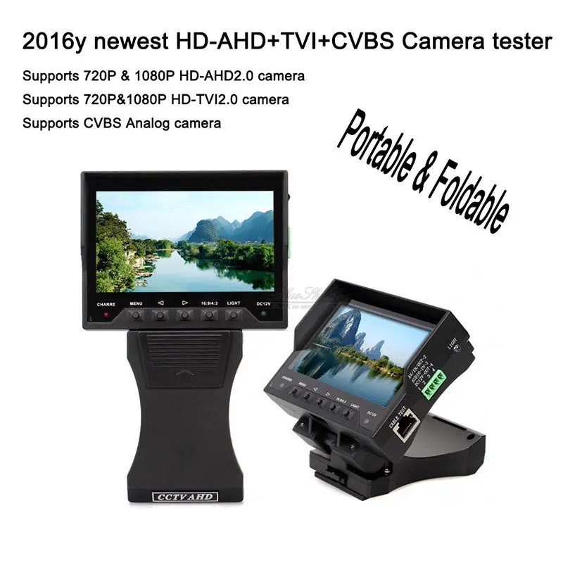 Blueskysea Foldable Wristband 1080P HD-AHD+TVI+CVBS CCTV Camera Monitor Tester UTP 12V-Out
