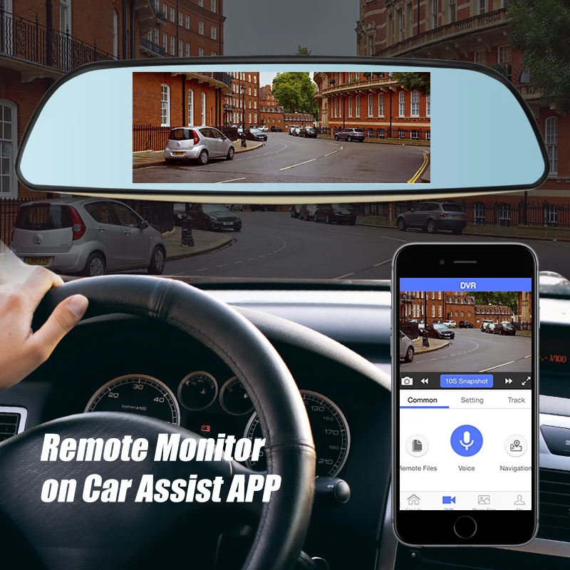 Android 3G Car DVR Mirror FHD 1080P Auto Dash Camera GPS Navigator Video Recorder Registrar Rear Vi