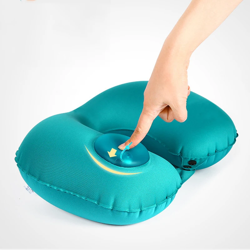 

U-Shape Automatic Inflatable Travel Pillow Neck Pillow Car Air Inflatable Pillows Neck Cushion Travel Headrest Folding Portable