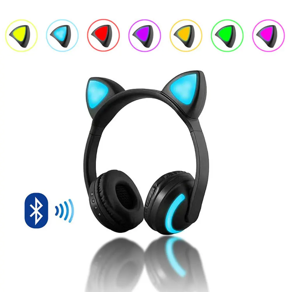 Милая Детская Беспроводная Bluetooth гарнитура с ушками 7 цветов|Наушники и