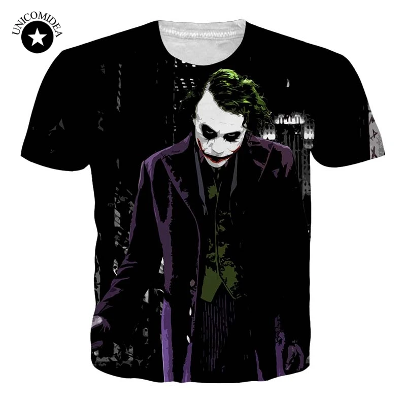 

2019 T Shirt Men Short Sleeve Joker 3D Print Fashion Harajuku Summer Tees Tops Plus Size Casual Summer Tee Top Homme Clothes