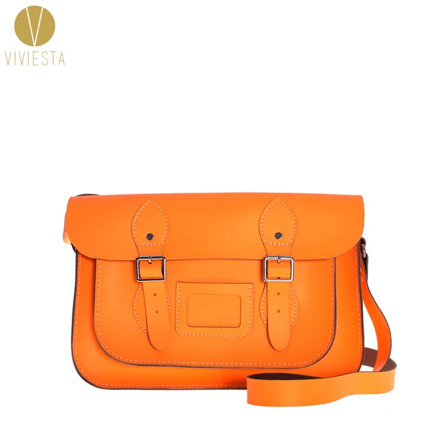 14 Neon British Real Genuine Leather Satchel Bag Women S Vintage 14 Neon British Real Genuine Leather Satchel Bag Women S Vintage Fluro Fluorescent College School