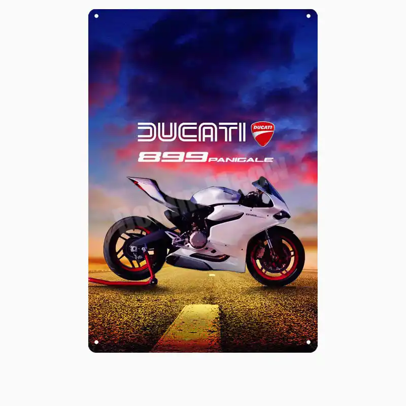 Targa Ducati Targa in Metallo retr/ò Bar Bar Garage Piatto Decorativo Moto Latta Pittura Auto Wall Art Sticker 20x30cm Q