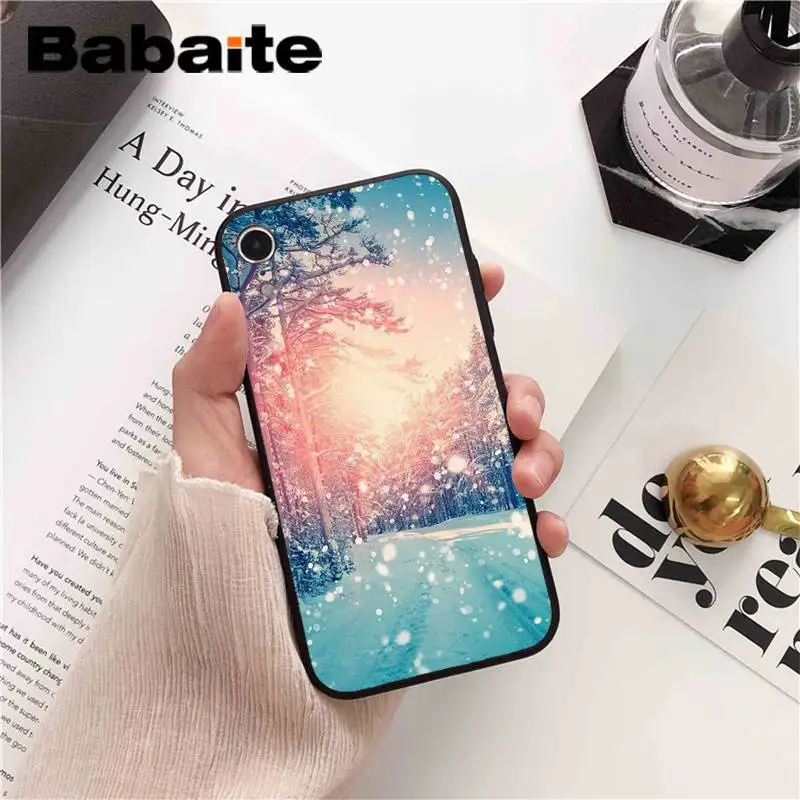 Babaite пейзаж зимний светильник Снег DIY печать PhoneCase для iPhone6S 6plus 7plus 8 8Plus X Xs MAX 5 5S XR 11 11pro 11promax