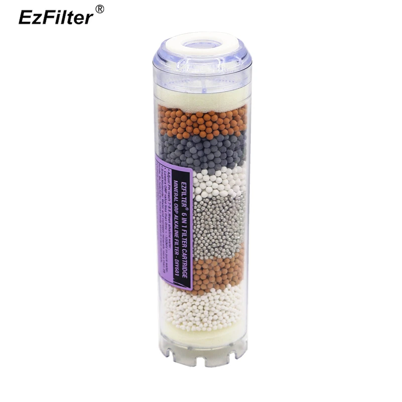 

Water Purifier Refillable Post Mineral Water Filter 6 IN 1 ORP Filter Cartridge Alkaline Water For 10" Water Filter Housing
