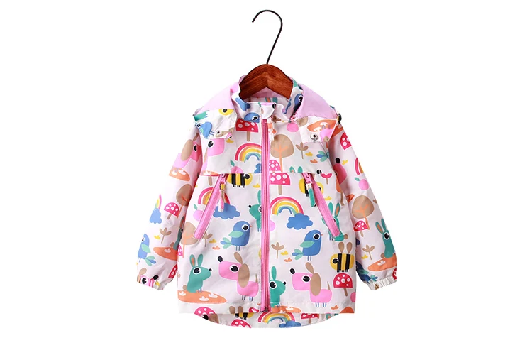 Hoodies para Meninas Cabolsas à Prova de Vento Nova Primavera Verão Estilo Crianças 2y 9y Estampa Animal Meninas Jaquetas Roupas Casuais 2020 & 10 Cheap Jaquetas e casacos
