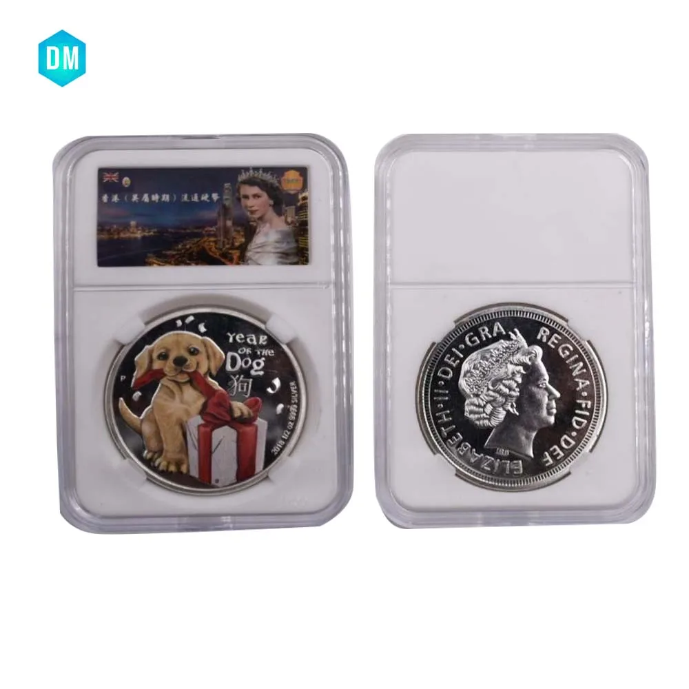 

Year of The Dog Commemorative Coin 24k Gold Coin Collectible Engaland Royal Princess Challenge Coins Art Ornament with Box