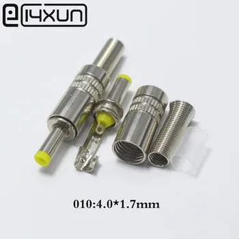 

EClyxun 10Pcs Metal 4.0x1.7mm 4.0*1.7mm DC Power Male Jack Plug Connector