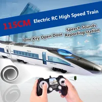 114cm large new kid play game RC toy 2.4G remote control RC High speed Railway train subway with 3 carriages one key open door 1