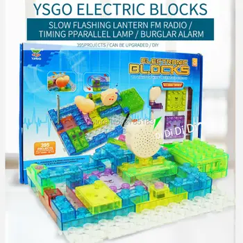 

395 Projects Integrated Building Block Circuit Kit With Lighted Bricks 59PCS Electronic Component Educational & Learning Blocks