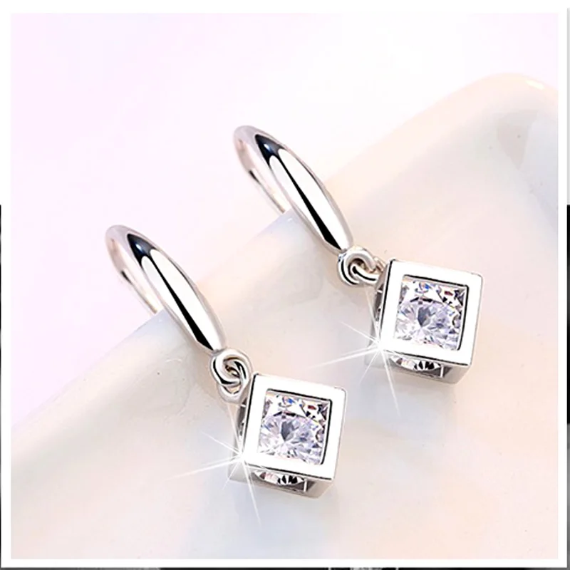 

IREACESS Long Cubic Zirconia Drop Earrings For Women Vintage Fashion Jewelry Geometric Earrings With Stones Lover' Gift