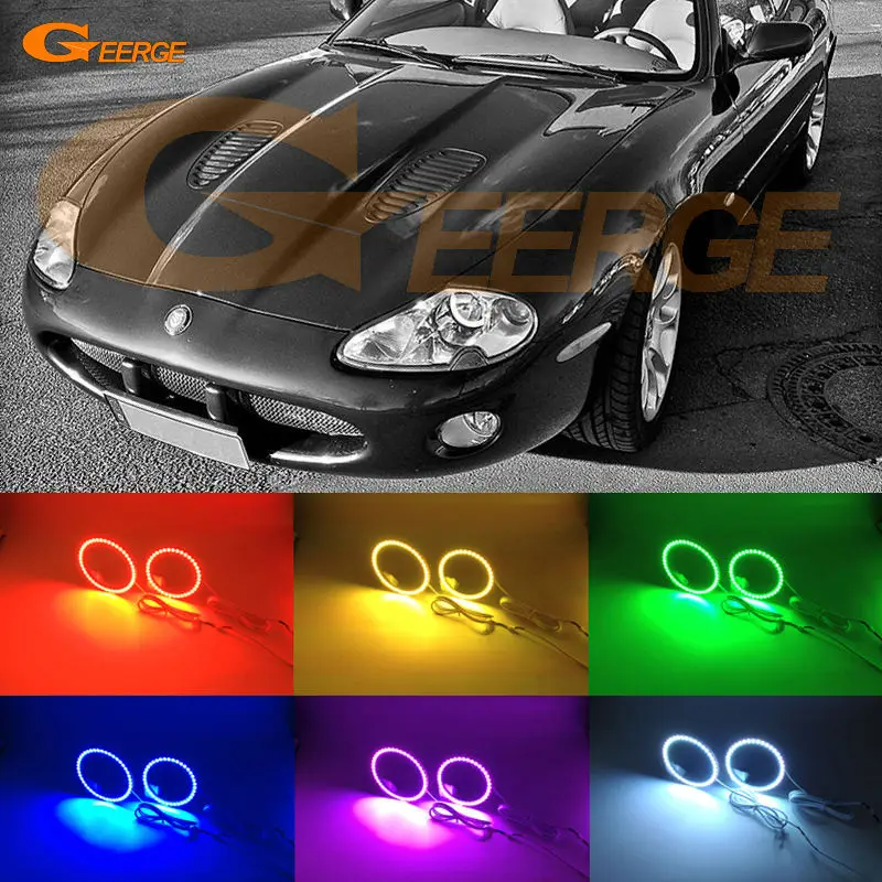 

For Jaguar XK8 XKR X100 Portfolio 1996-2006 Excellent Angel Eyes Multi-Color Ultra bright 7 Colors RGB LED Angel Eyes kit