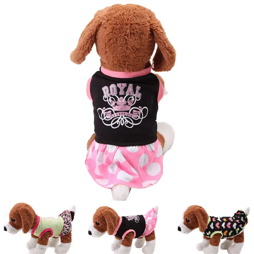 NewNew Stylish Summer Dog Clothes Plain Pink Pet Dress Skirts For Dogs