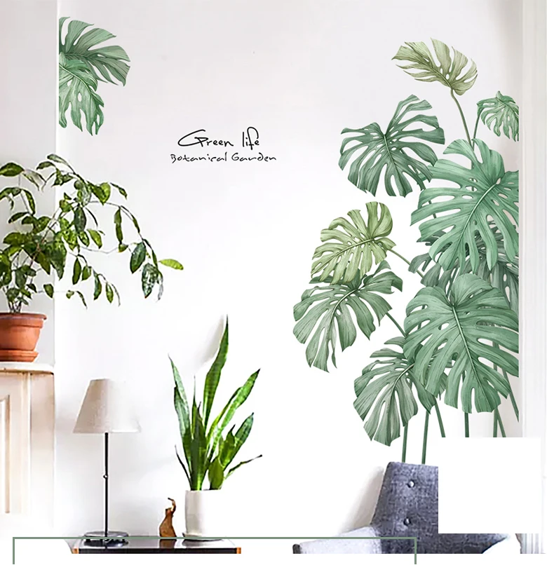Растение пальмовое дерево наклейка на стену для офиса комнаты Креативная кухня виниловая наклейка s холодильник Современный домашний декор