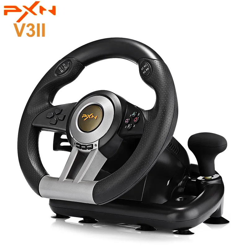 

Original PXN V3II Racing Game Steering Wheel With Brake Pedal Foldable Pedal Game Controller Joystick For PC PS3 PS4 Xbox One