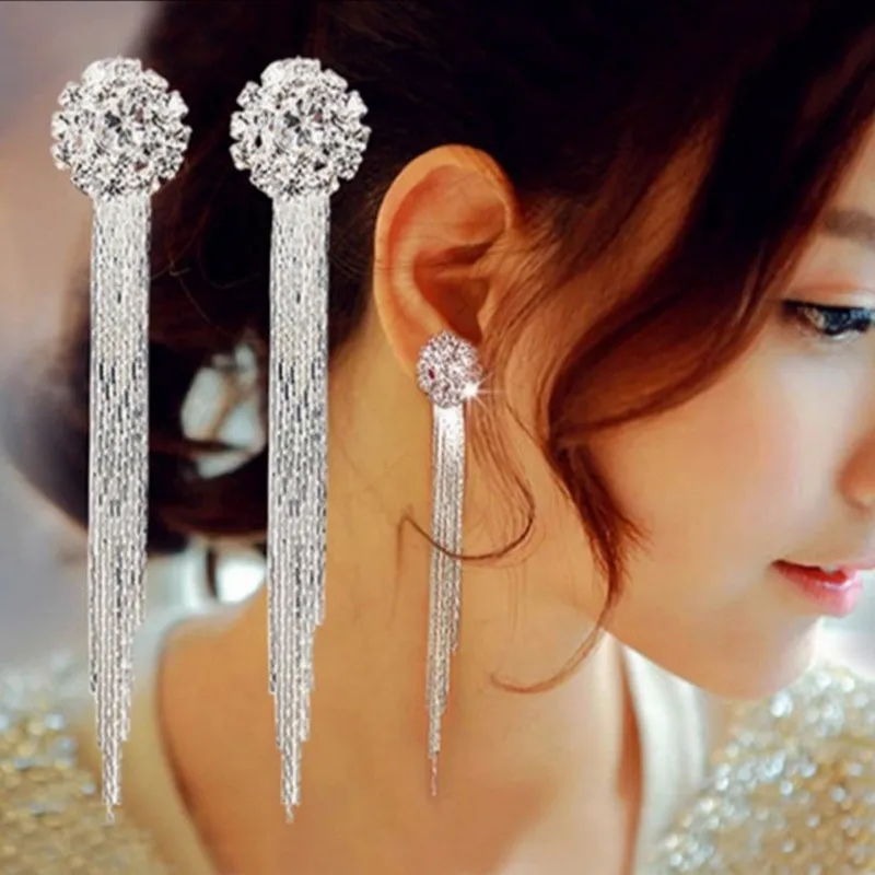 

all-match long fringed new temperament female Earrings