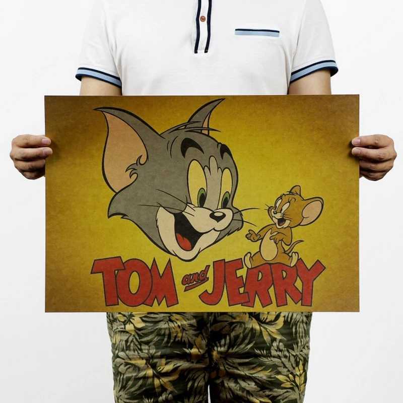 

Free shipping,Tom and Jerry /classic Cartoon movie Comic/kraft paper/bar poster/Retro Poster/decorative painting 51x35.5cm