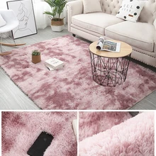 Tappeto grigio Tie tintura peluche tappeti morbidi per soggiorno camera da letto tappetini antiscivolo camera da letto assorbimento d'acqua tappeti