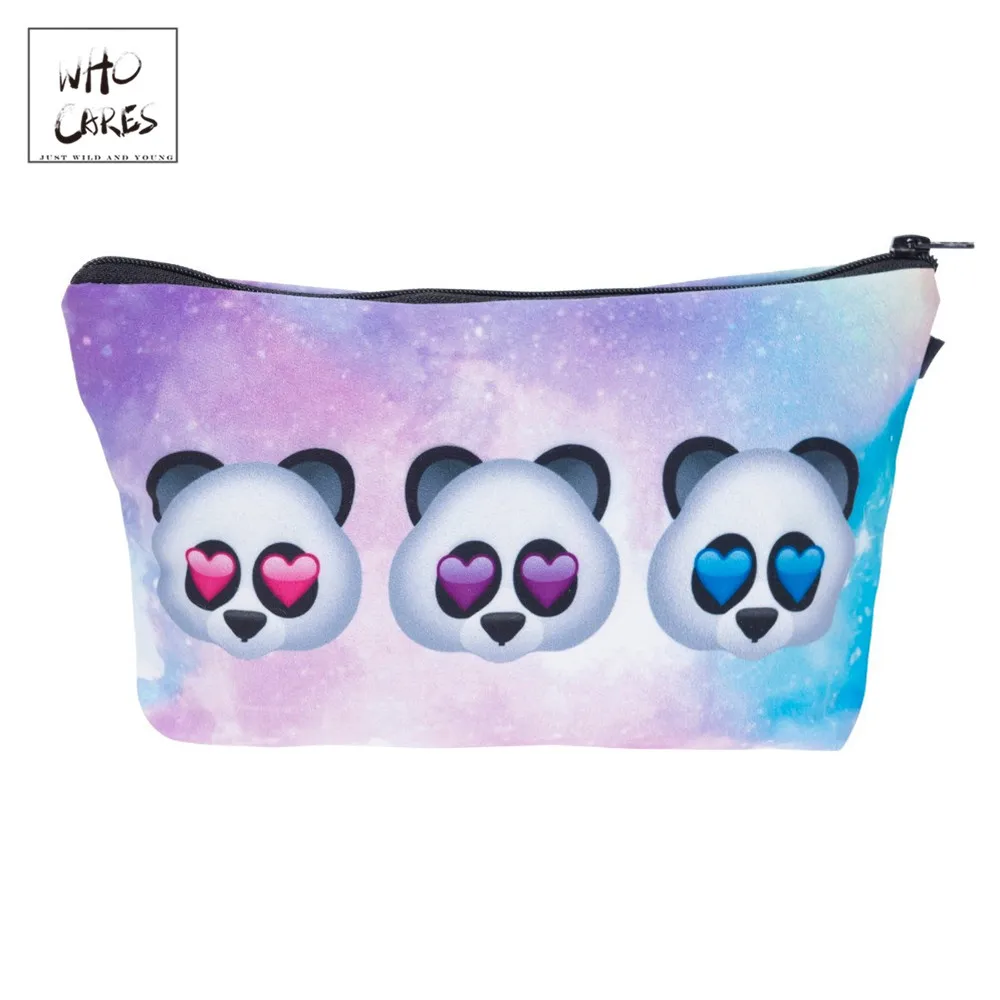 

Who Cares Fashion Makeup Bags Emoji panda Printing Cosmetics Pouchs For Travel Ladies Pouch Women Cosmetic Bag