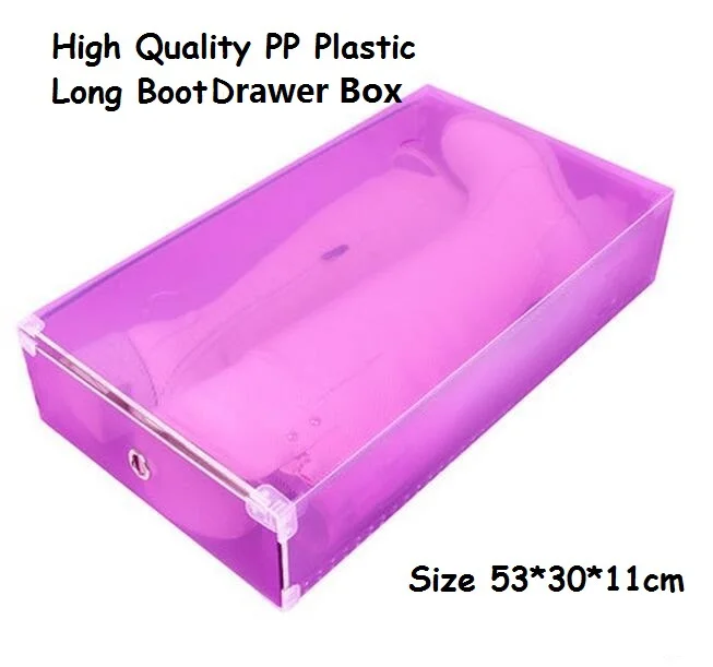 3pc/lot women's Stackable Plastic Storage Long Boot Drawer Boxes Case