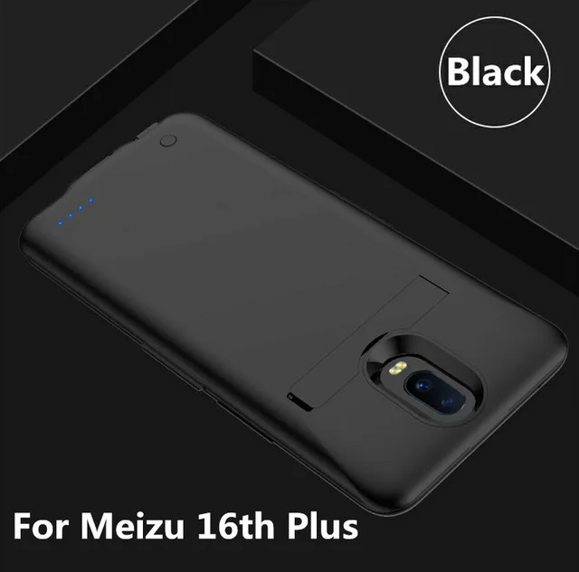 KQJYS чехол для внешнего аккумулятора с зажимом 6500 мАч для Meizu16th Plus чехол для зарядного устройства s для MEIZU16th чехол для зарядки - Цвет: Black