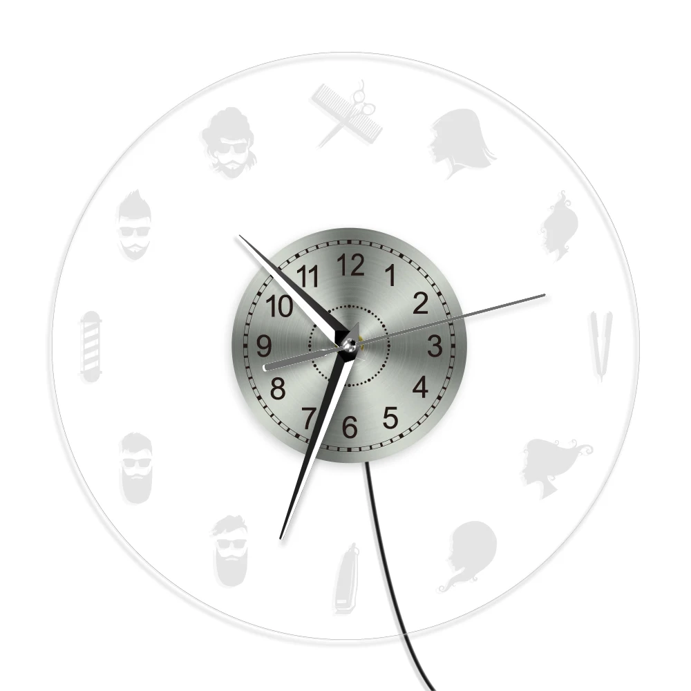 Парикмахерские принадлежности светодиодный Arylic Edge it настенные часы Парикмахерская новоселье подарок домашний декор Освещение настенные художественные часы