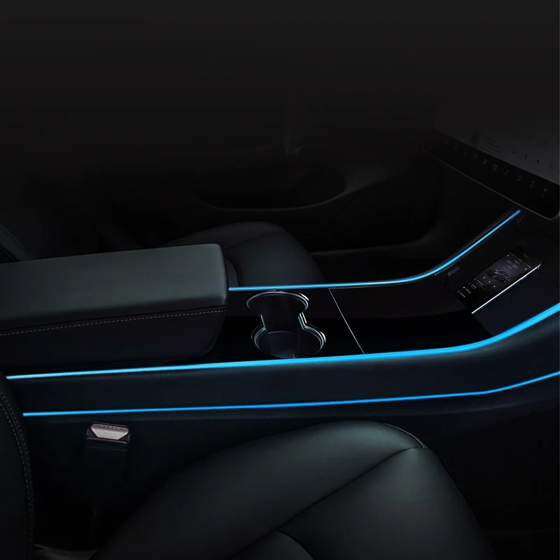 Car Interior Atmosphere Modification Seven Colors Of Ambient Light Modification In Control Accessories For Tesla Model 3