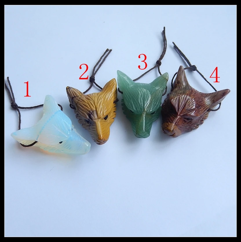 Поддержка для пользовательских Натуральный камень Gem handcarved Волчья Голова