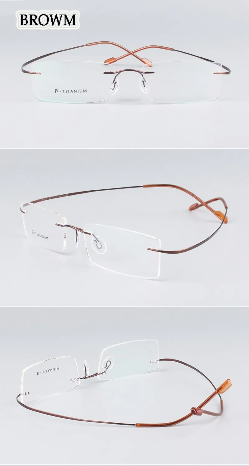 Титановые оправы для очков без оправы для мужчин и женщин, модные брендовые дизайнерские очки, очки по рецепту, высокое качество, классические новые очки