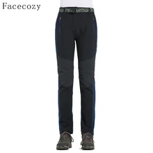 Facecozy для мужчин уличные Лоскутные софтшелл брюки зима и осень ветрозащитный внутренний флис рыбалка брюки