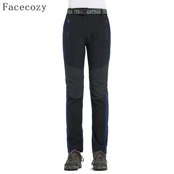 

Facecozy Men Outdoor Patchwork Softshell Pants Winter&Autumn Windproof Inner Fleece Fishing Trouser