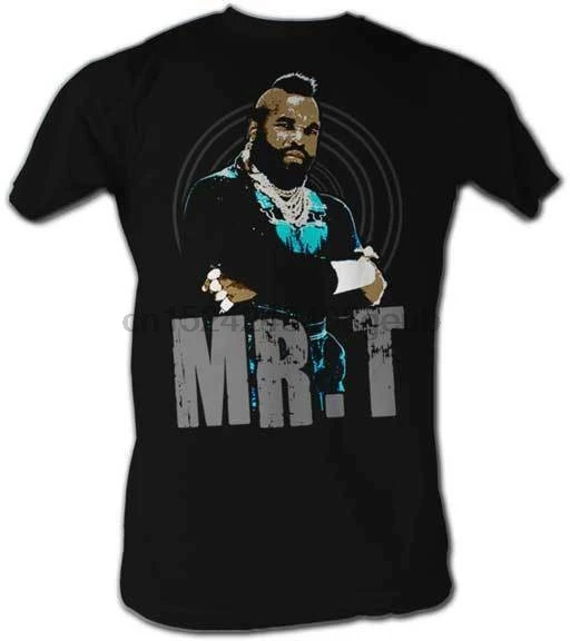 ТВ трансляция A Team 1980 х годов Mr T B. A. Черно синяя футболка Baracus для