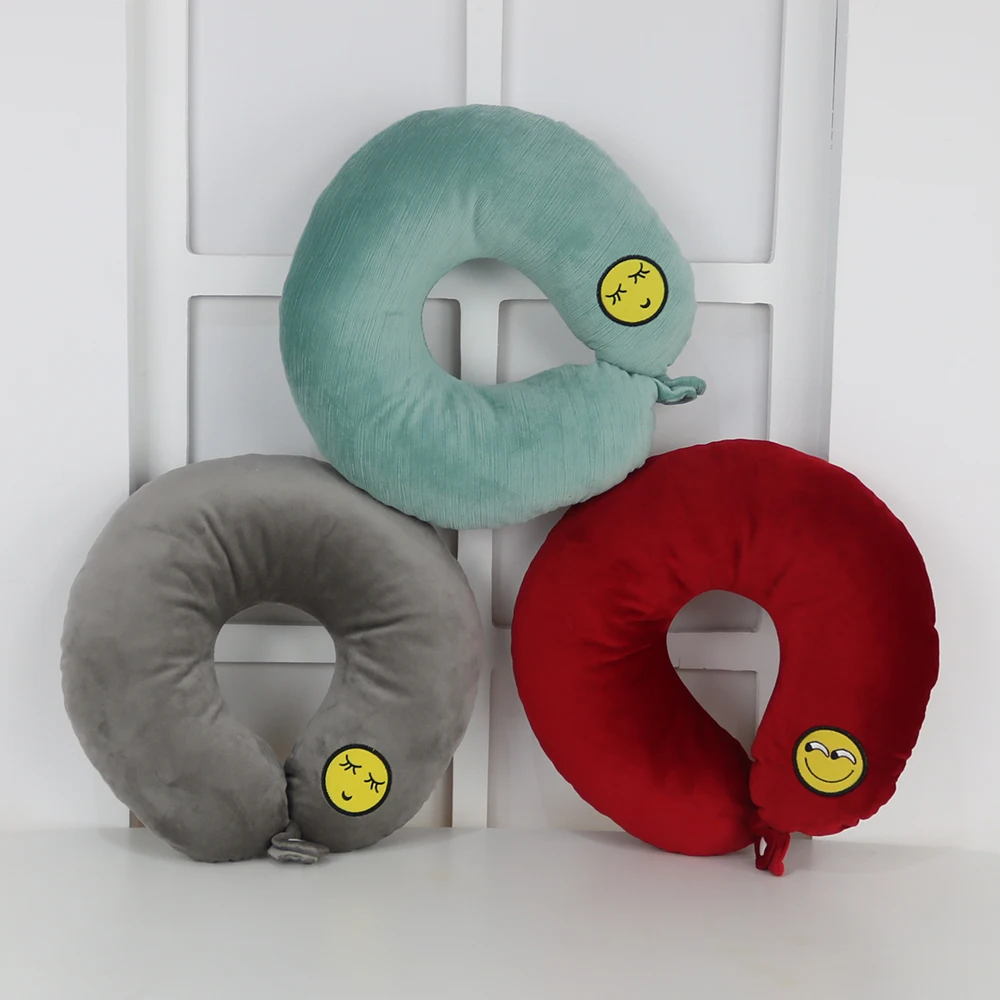 U-Shape Travel Pillow for Airplane Neck Pillow Travel Accessorie 10Colors Funny emoji Comfortable Pillows for Sleep Home Textile