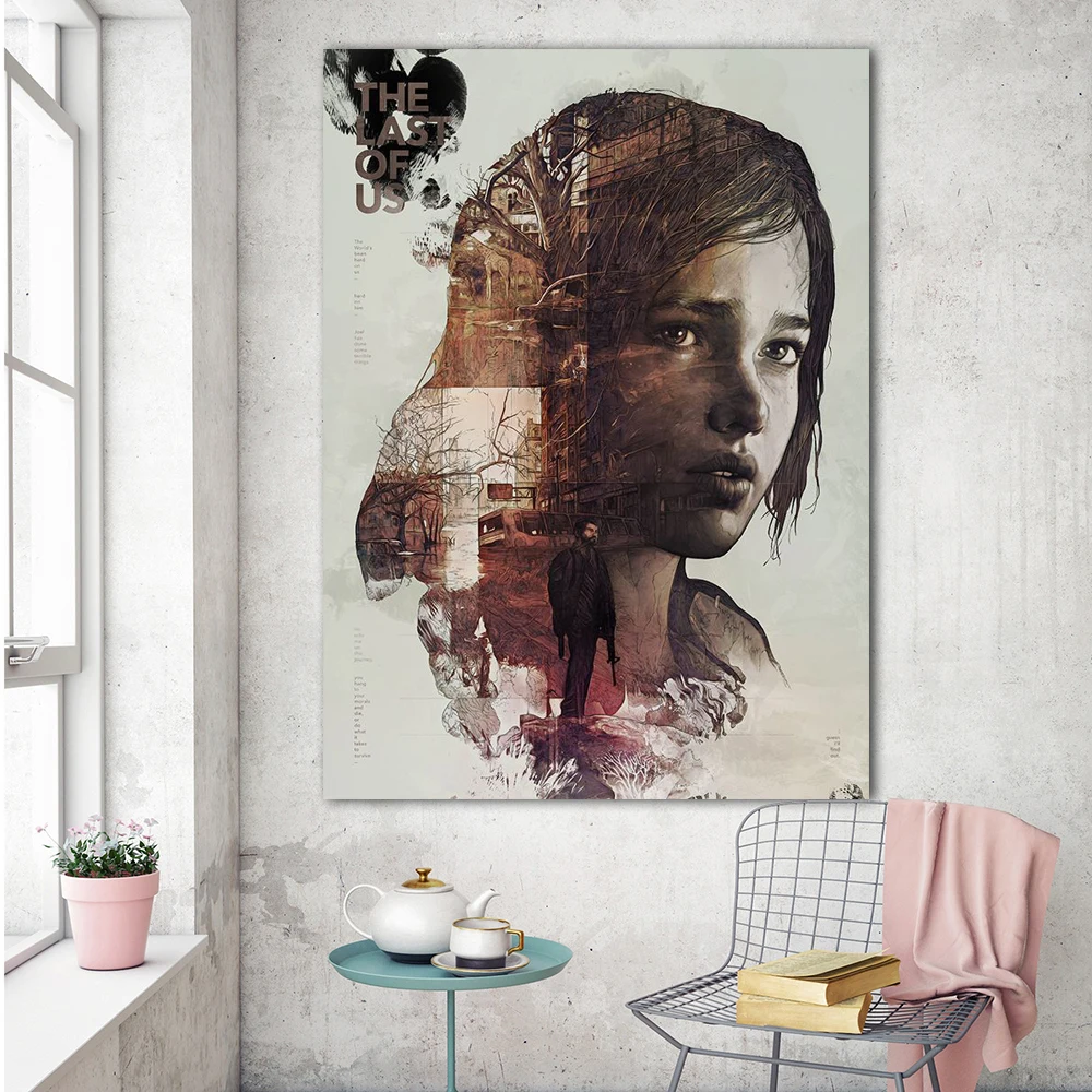 Last Us Canvas Painting Vintage Poster Print Zombie Survival Horror