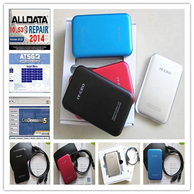  2017 Alldata de reparación de automóviles Software V10.53 Alldata y Mitchell OnDemand 2015 (161g) +