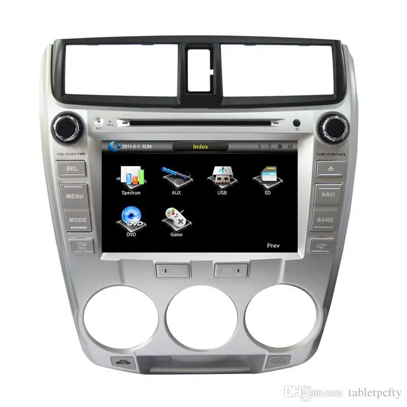 Cheap 8" In-Dash Car DVD player with GPS(optional),audio Radio stereo,BT/TV,car multimedia headunit for Honda City 2008 2009 2010 2011 1