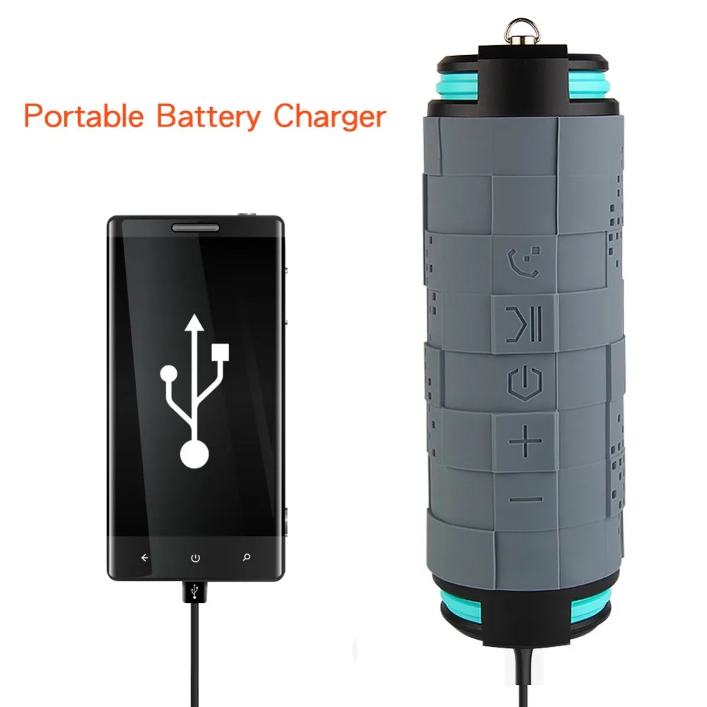 5200mAh 10W Outdoor Shockproof Portable Column Bluetooth 4.0 Wireless Sport Speaker Bluetooth wireless with power bank