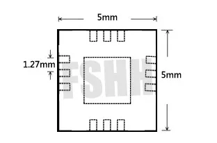 Wson12 dfn12 qfn12 mlf12 IC Тесты разъем размер = 5 мм x 5 мм шаг = 1.27 мм