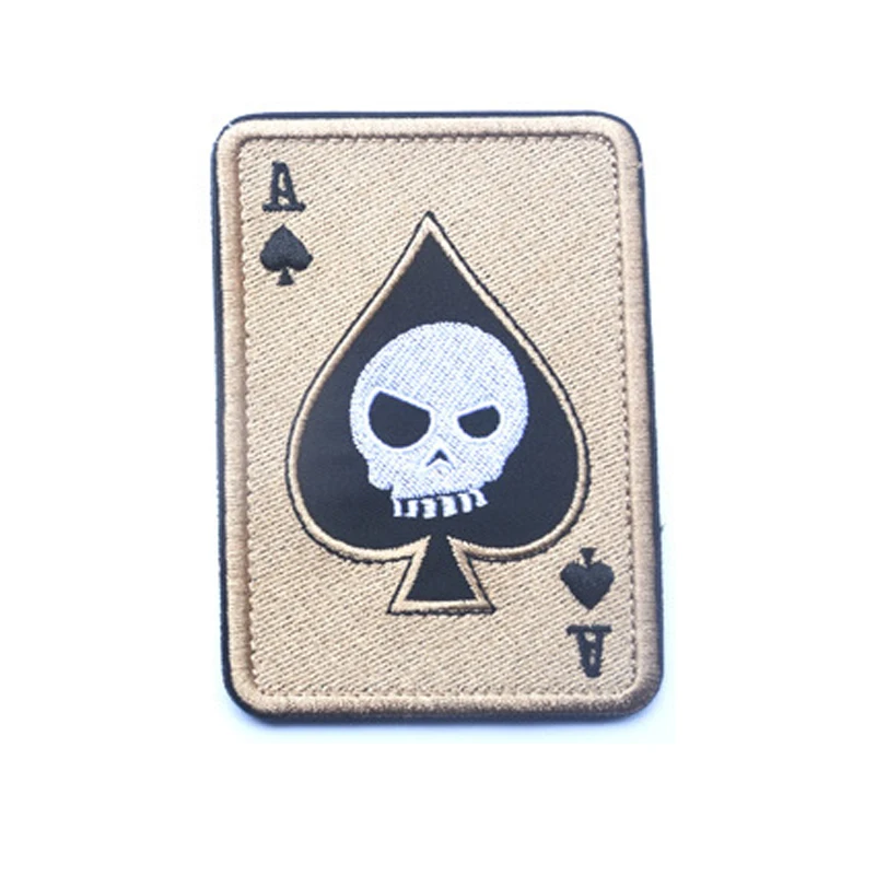 3D нашивка в виде карты смерти для покера, вышивка, прямоугольные нашивки в духе, тактические Аппликации, эмблема, значки на крючке и петле, нашивки для вышивки - Цвет: 2