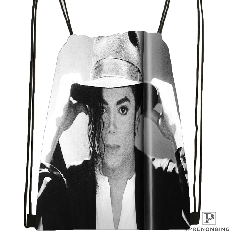 Custom Michael Jackson Drawstring Backpack Bag Cute Daypack Kids Satchel Black Back 31x40cm 180531 04 31