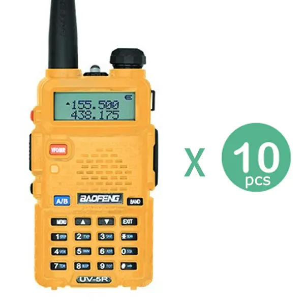 10 шт. бао фэн UV-5R рация Baofeng UV5R CB радио VHF UHF двухдиапазонное двухстороннее радио 5 Вт VOX фонарик Ham радио - Цвет: Yellow 10pcs