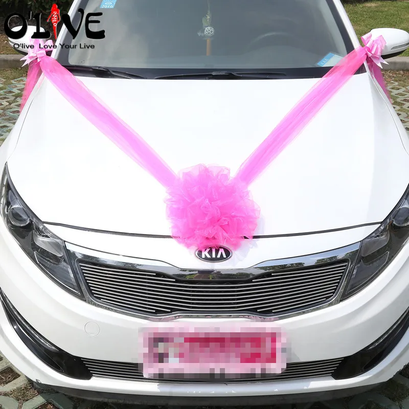 Pink LOVE Wedding Car Decorative Flower Car Decorative Flower Set  Decorative Flowers & Wreaths